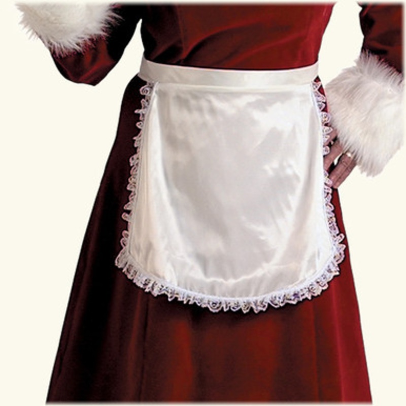 Satin Apron with Lace Trim