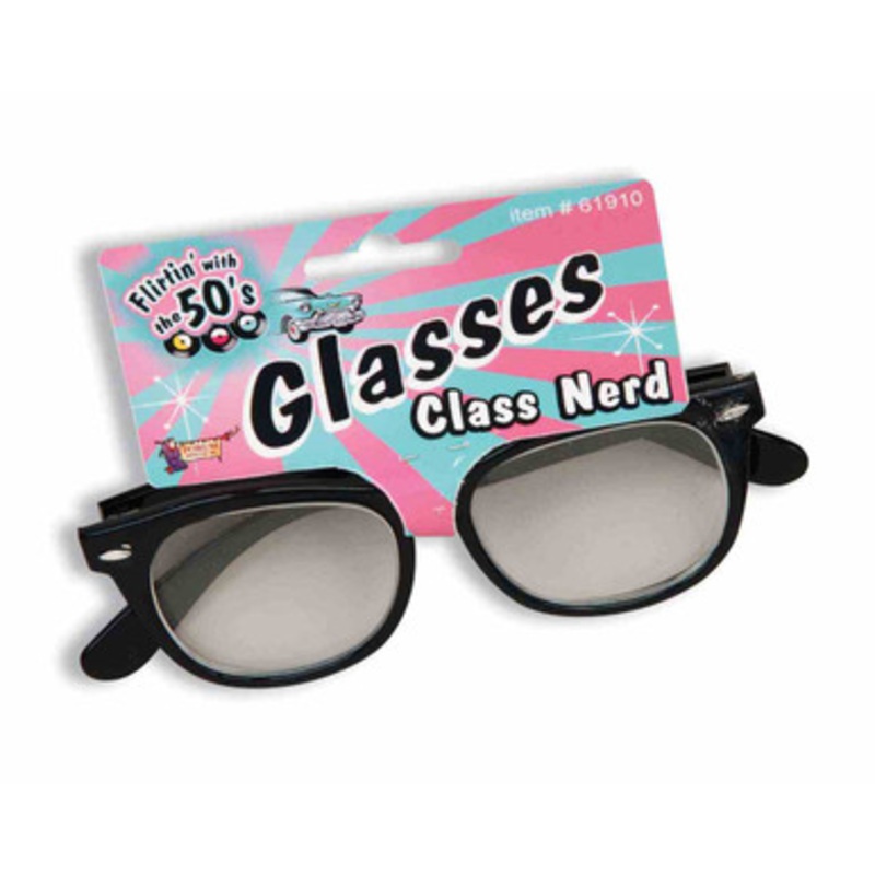 School Class Nerd Glasses with Lenses Black