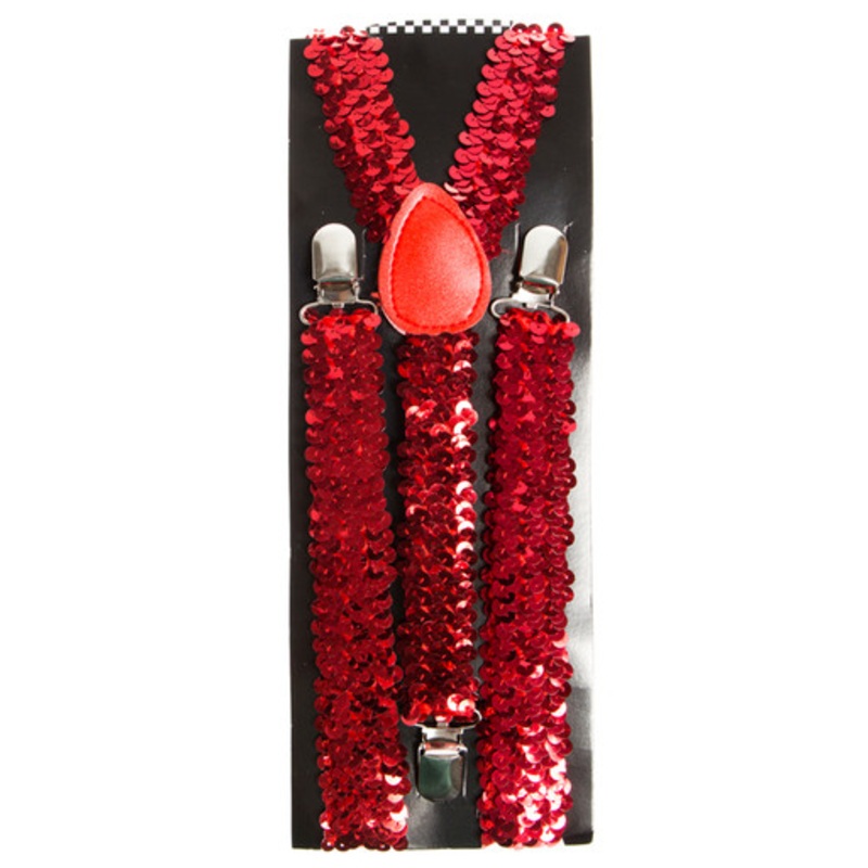 Sequin Suspenders Black