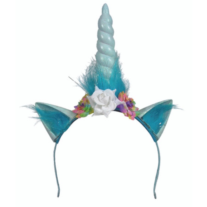 Unicorn Headpiece Baby Blue  with Horn and Ears