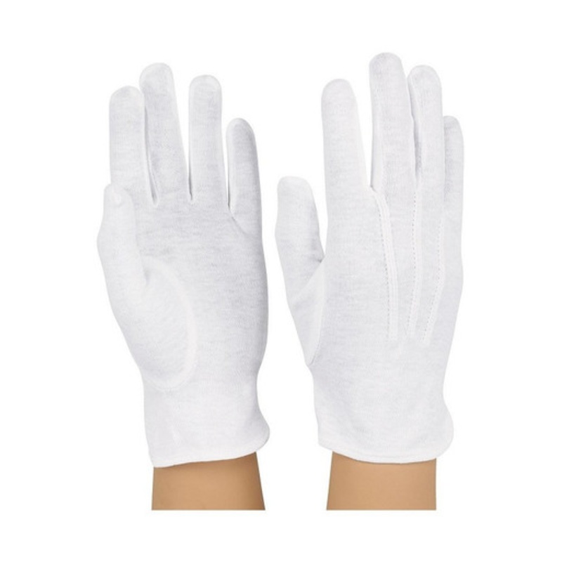 White Cotton Wrist Length Military Style Gloves US Size 14