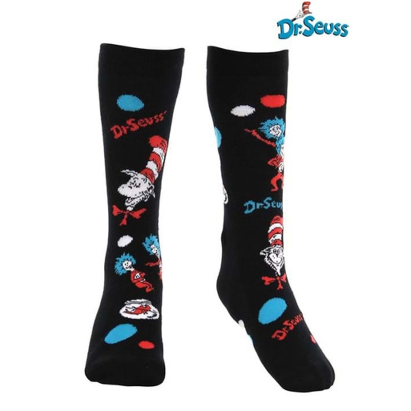 Dr. Seuss Childs The Cat In The Hat Pattern Knee High Socks