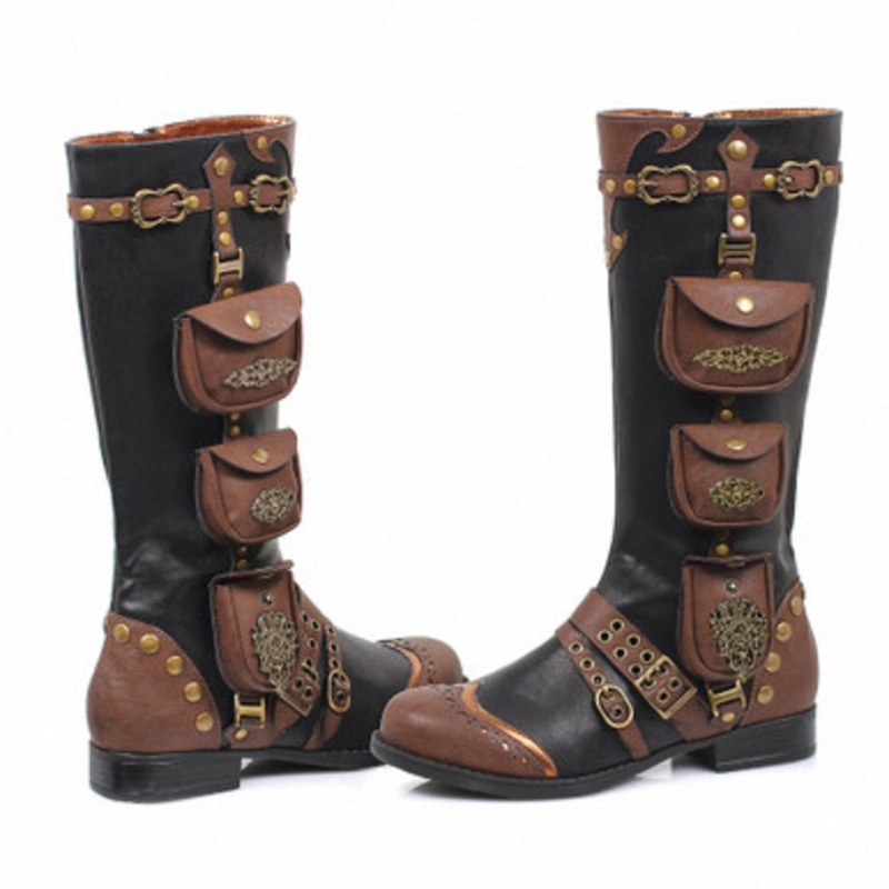Ellie 1" Womens Steam Punk Boot Girlls 4.5 Black