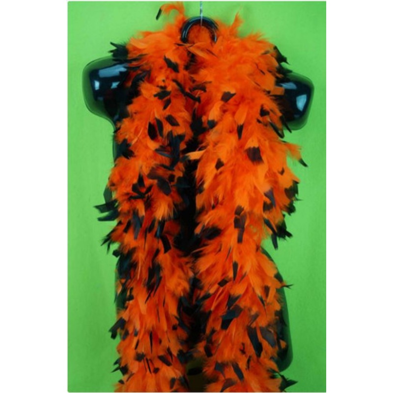 Feather Boa Orange w/Black Tips