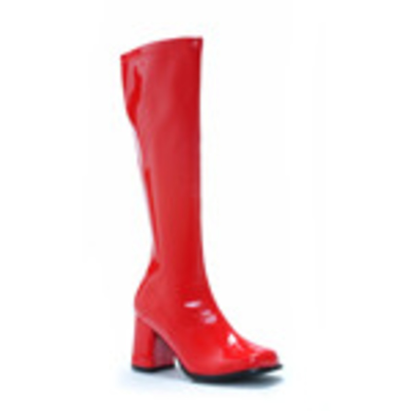 Gogo Boots 3" Heel w/ Zip Up Side Red Ladies 10