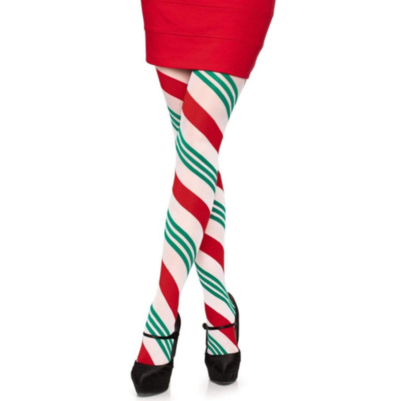 Holiday Ribbon Striped Tights