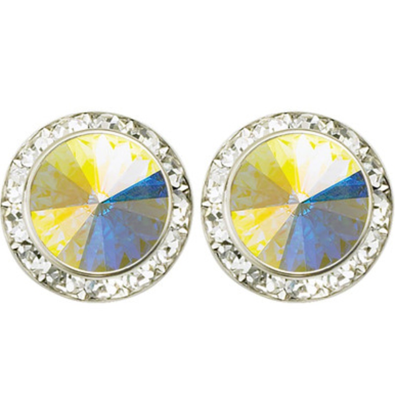 Performance Earring 15mm Pierced With Swarovski Crystal AB