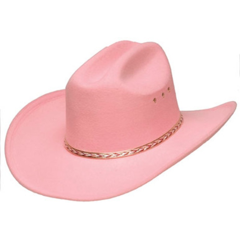 Pink Faux Felt Cowboy Hat US Size 14