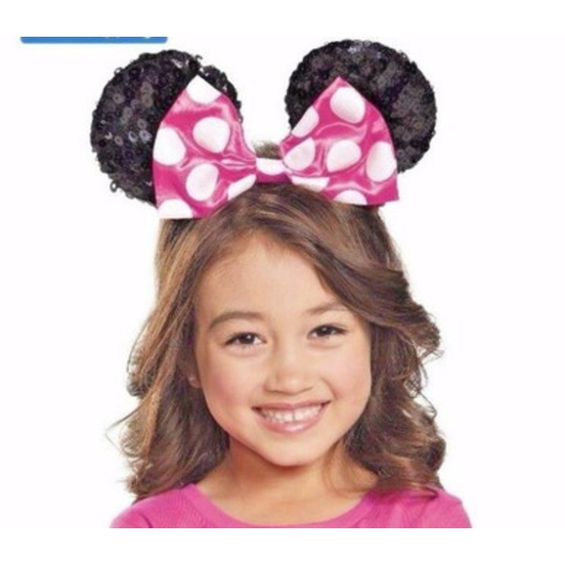 Pink Minnie Mouse Child Sequin Ears Licensed
