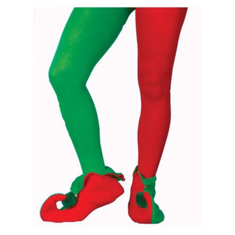 Rubies Red And Green Elf Adult Tights Plus Size