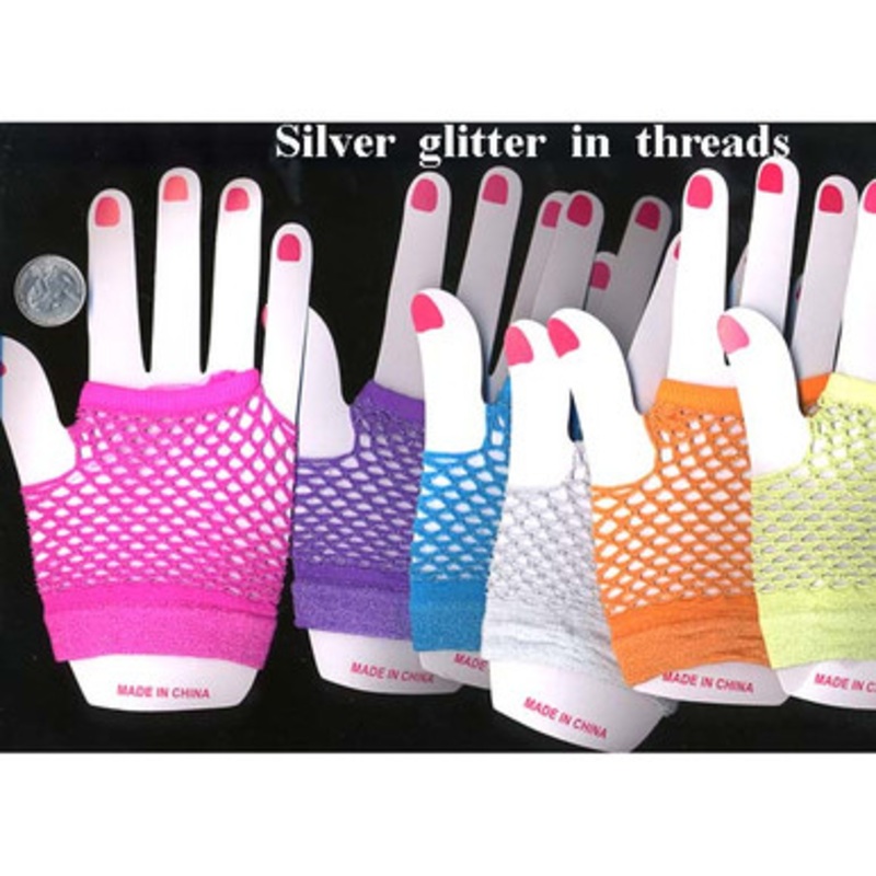 Wrist Length Fishnet Fingerless Gloves Assorted Colors(MGLOVES) Black