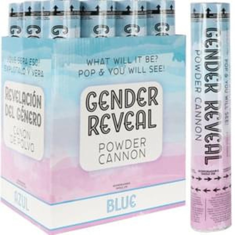 12" Blue Gender Reveal Powder Cannon