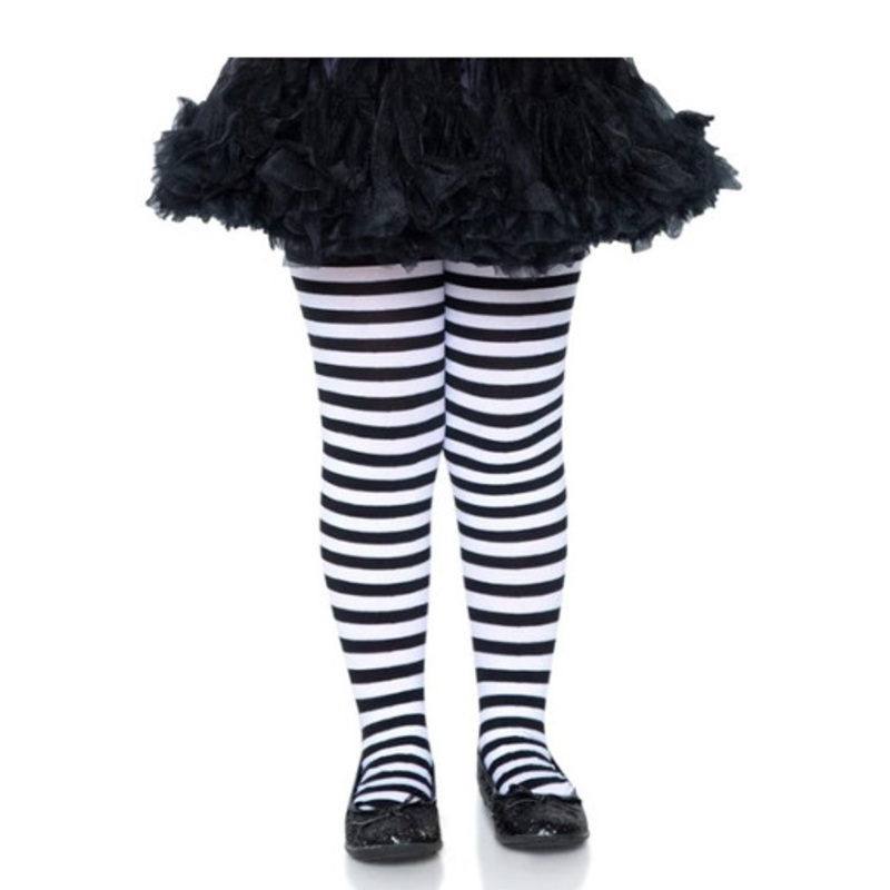 Ana Children's Striped Tights Black & White Small