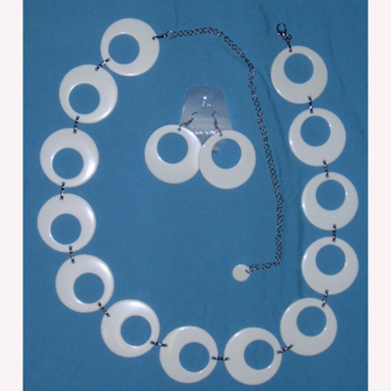 Belt & Earring Set White Go Go Style