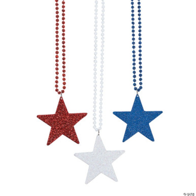 Glitter Star Necklace Blue
