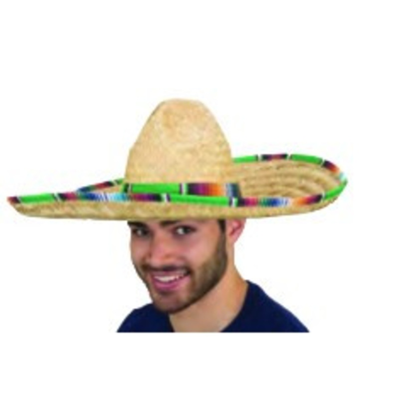 J Hats Palm Sombrero W/Serape Band & Binding