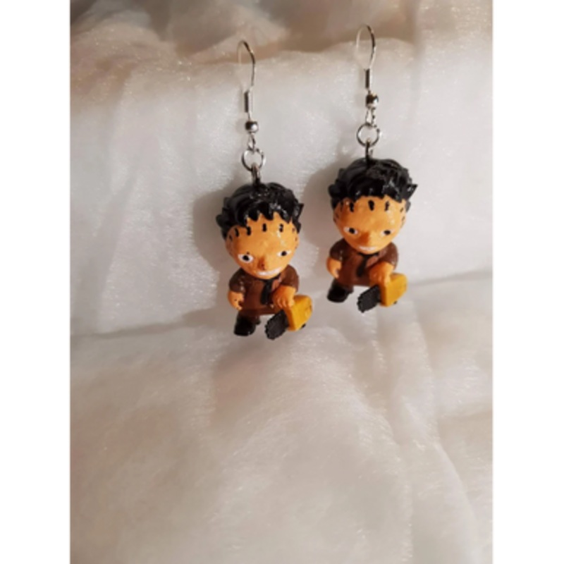 Leather Face Earrings