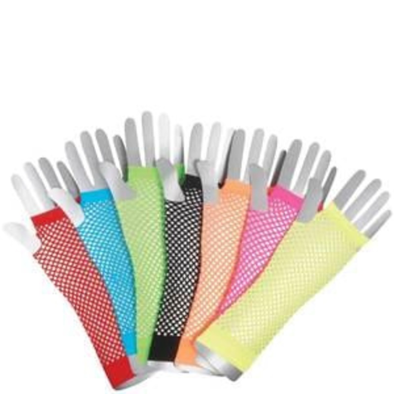 Long Fishnet Gloves Black