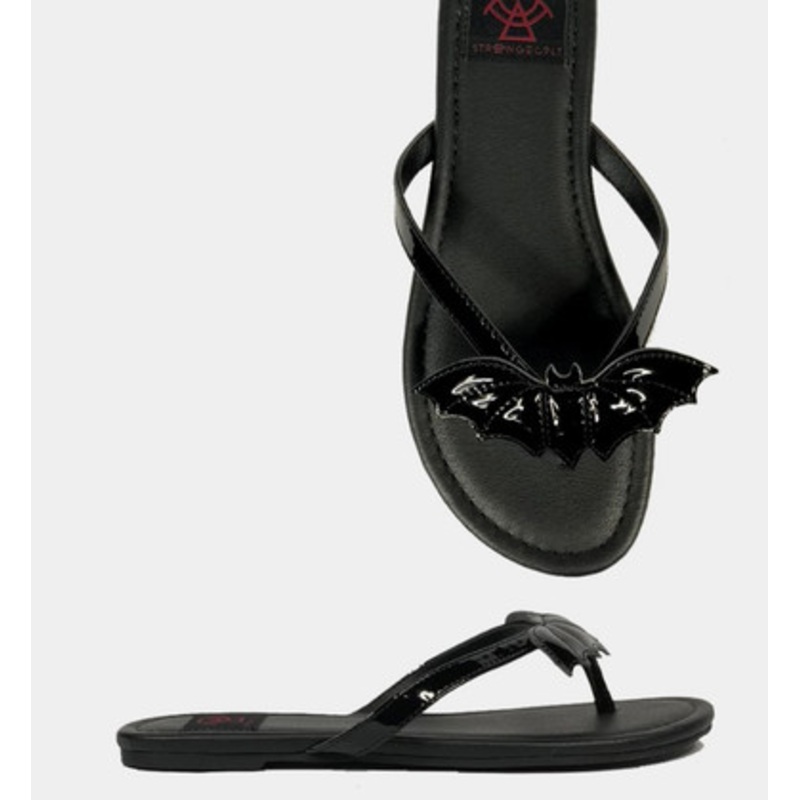 Strangecvlt Betty Black Patent Sandal 2 Wide