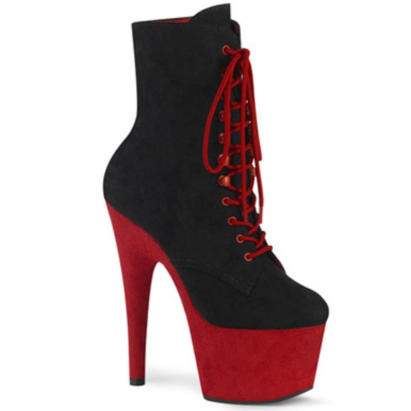 Adore Black F. Suede Two Tone Lace-Up Boot 2 Wide