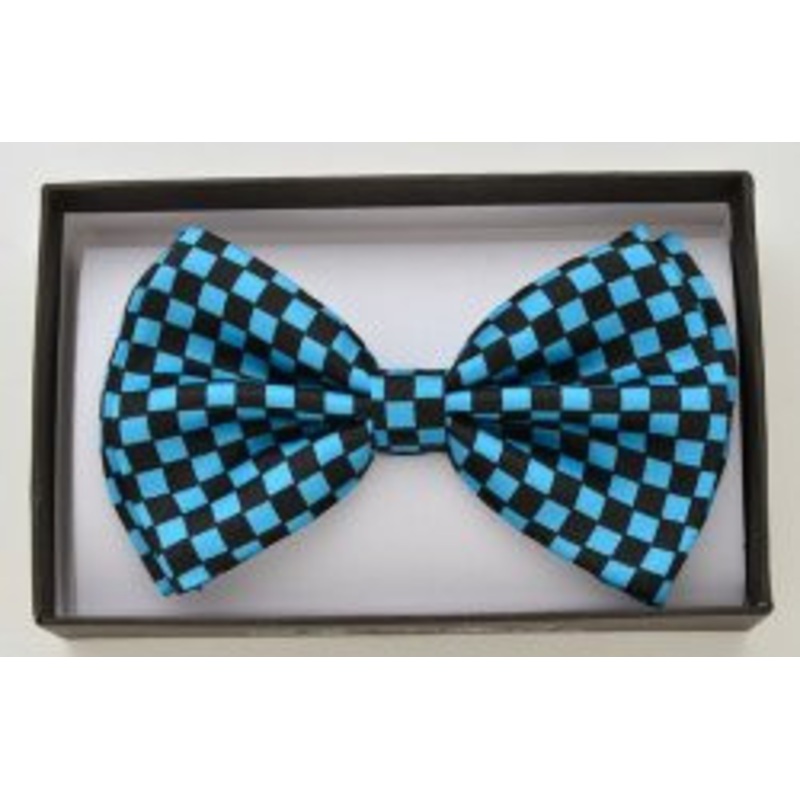 Blue and Black Checkered Bowtie
