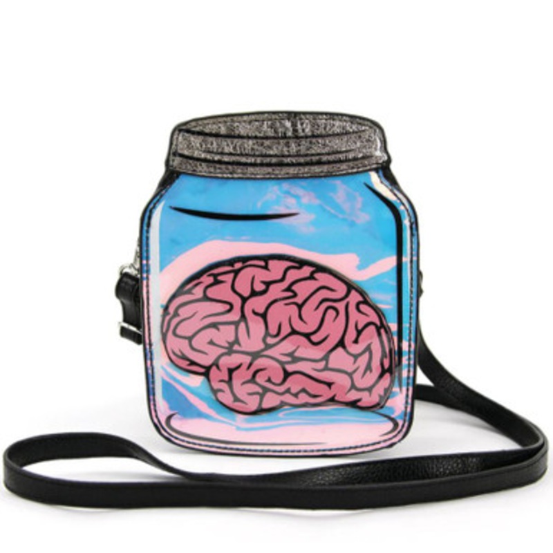 Brain In A Jar Crossbody Bag In Vinyl Material