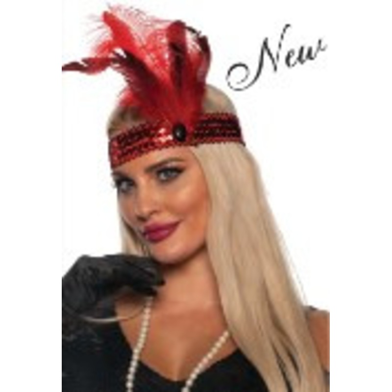 Flapper Headband Red