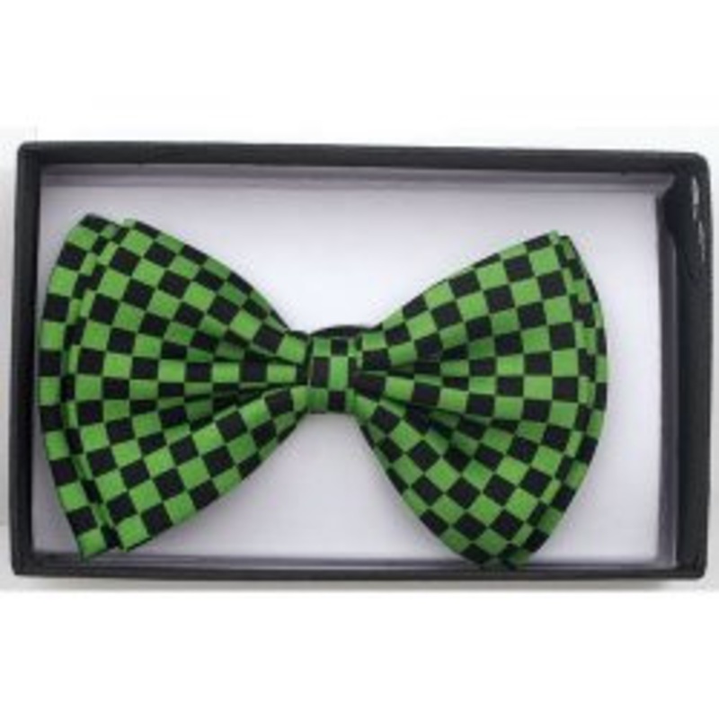Green and Black Checkered Bowtie