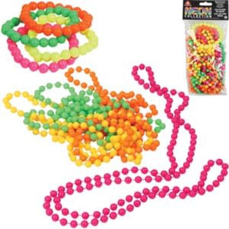 Neon Beaded Bracelets & Necklaces