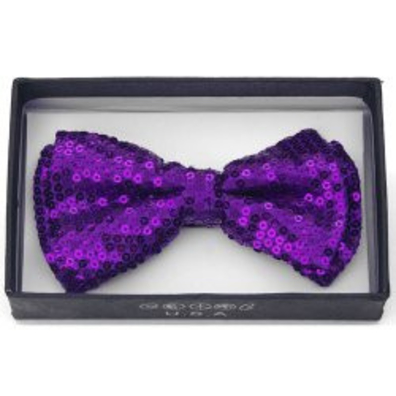 Purple Sequin Bowtie