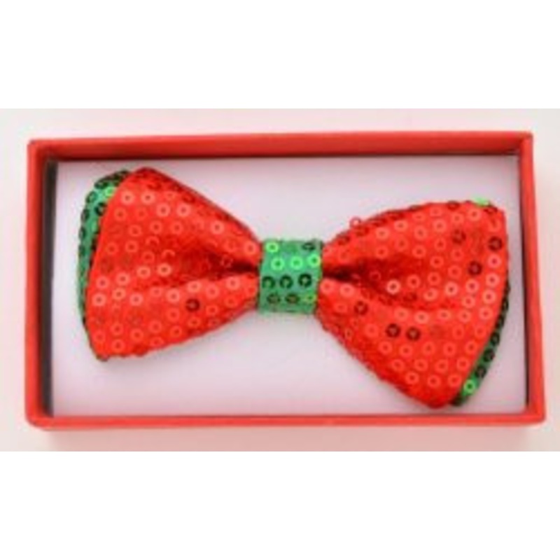 Red and Green Sequin Bowtie