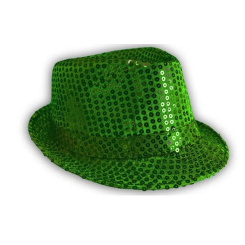 Sequin Fedora Hat Green Western Fashion 3819-GRN