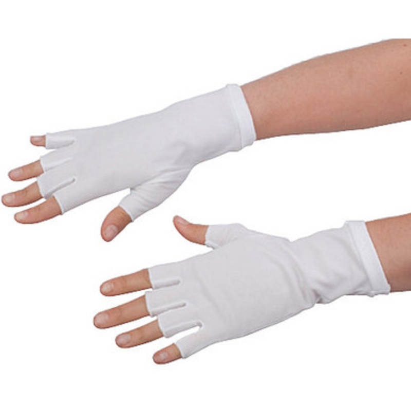 White 8" Fingerless Gloves