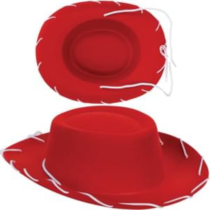 CHILDREN'S COWBOY HAT WITH LACING - RED 24 Inch Waist Red