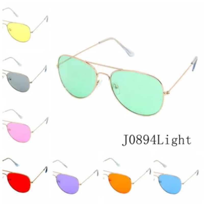 COLOR LENS AVIATORS SUNGLASSES Black