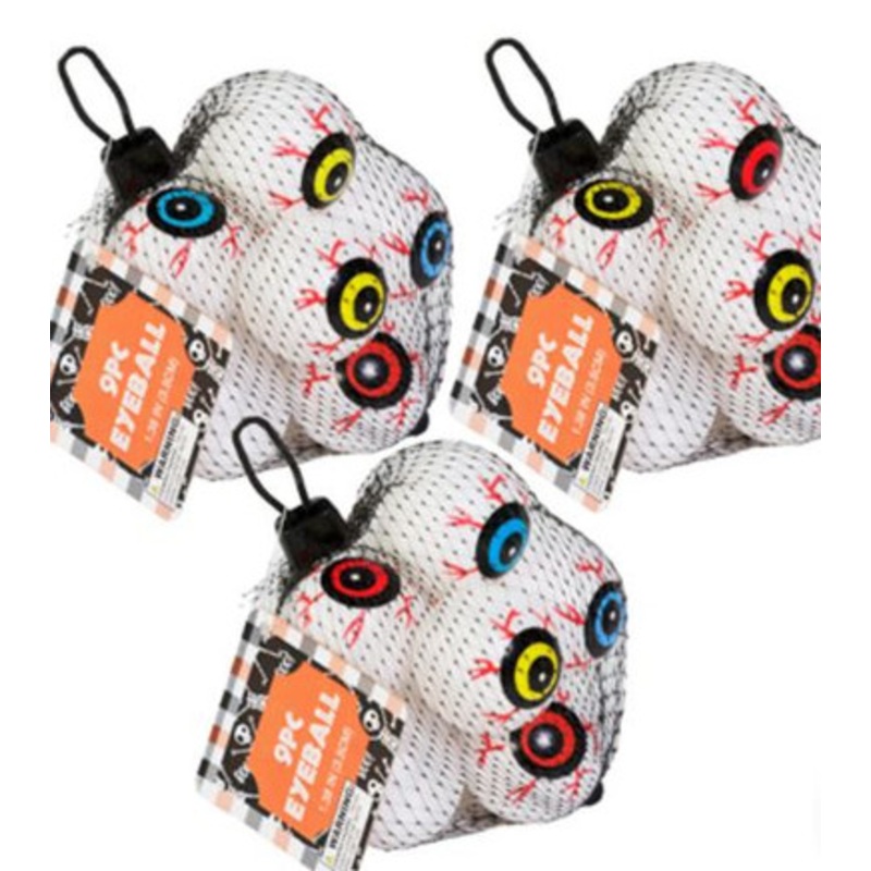 EYEBALL 9PC 3CLR PER PACK PLASTIC