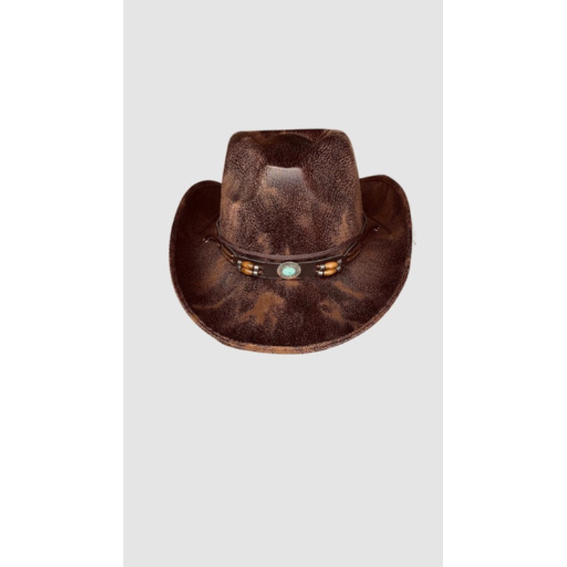 Faux Leather Western Hat by JacobsonHat