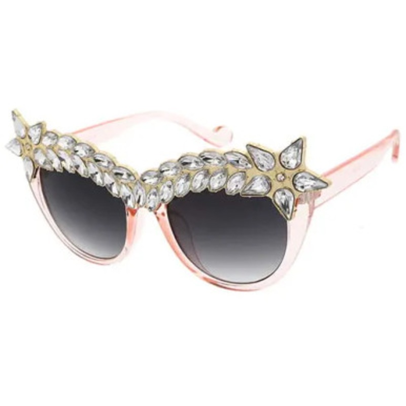 GEM TOP WITH STAR CORNER RETRO SUNGLASSES Black