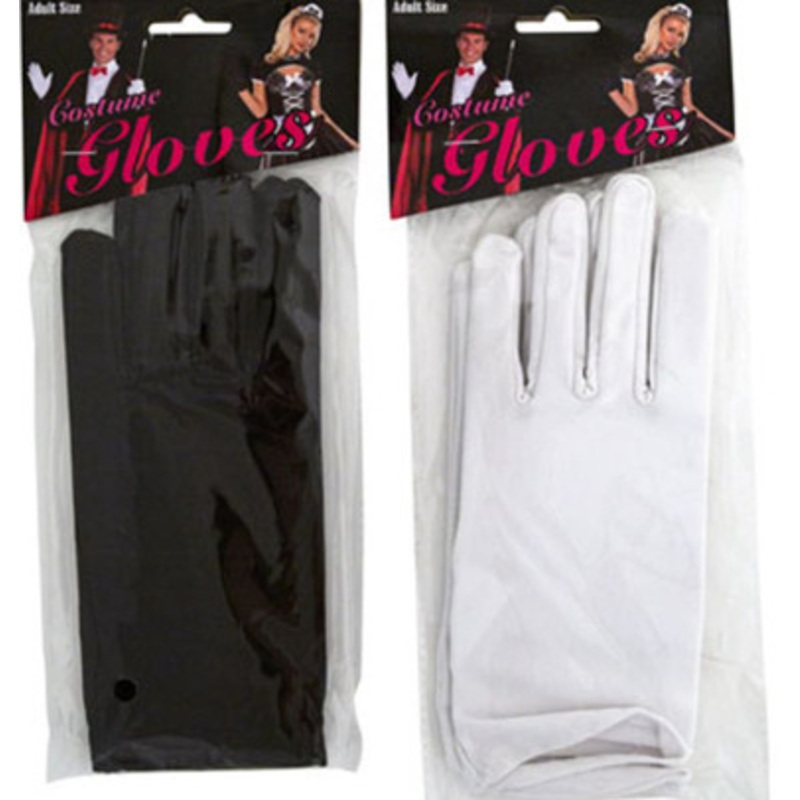 GLOVES SHORT DRESSUP 8.5INL BLACK OR WHITE