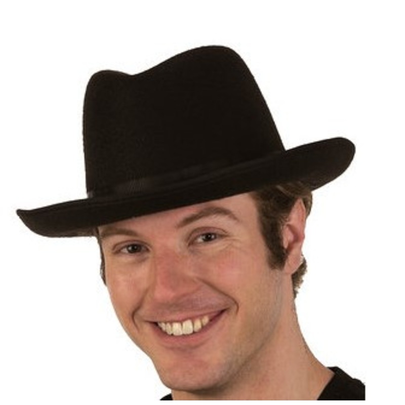 Jacobson Hat Company Felt Fedora with Satin Band Black