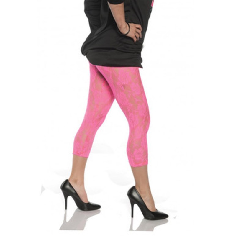 Lace Leggings Neon Pink Ladies Large Purple Pebble Leather