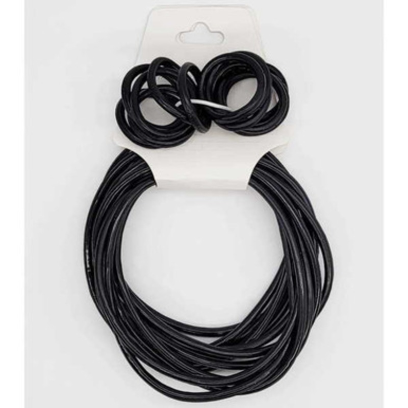 RUBBER BRACELETS AND RINGS, Black