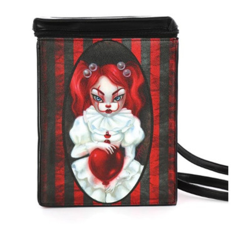 Smiley Clown Girl Rectangle Mini Backpack In Vinyl