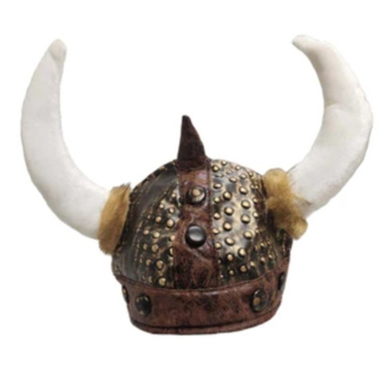 Viking Hat with Horns & Fur