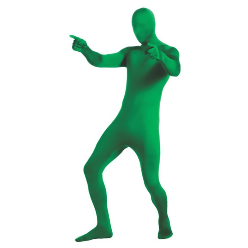 2nd Skin Full Body Jumpsuit & Mask - Green 5' - 5'4" Height (2nd Skin)