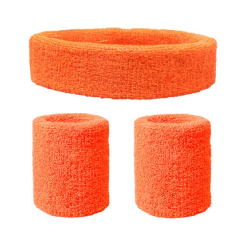 80's Headband and wristband set Orange