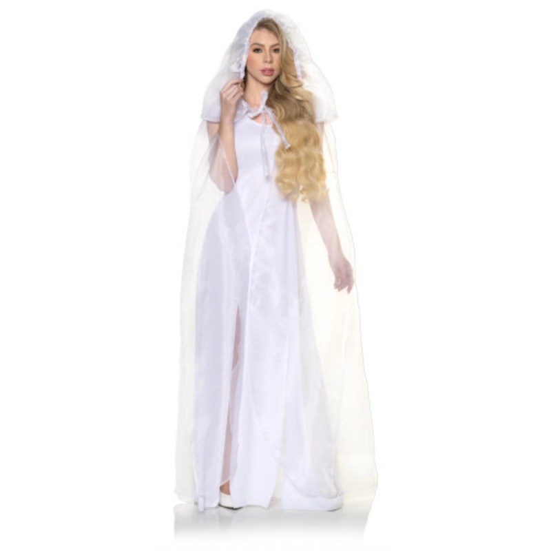 Adult Hooded Tulle Cape (White) Infant (0-6mo)