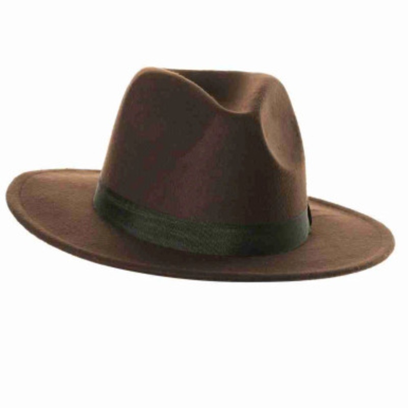 Adult's Brown Fedora Hat Brown