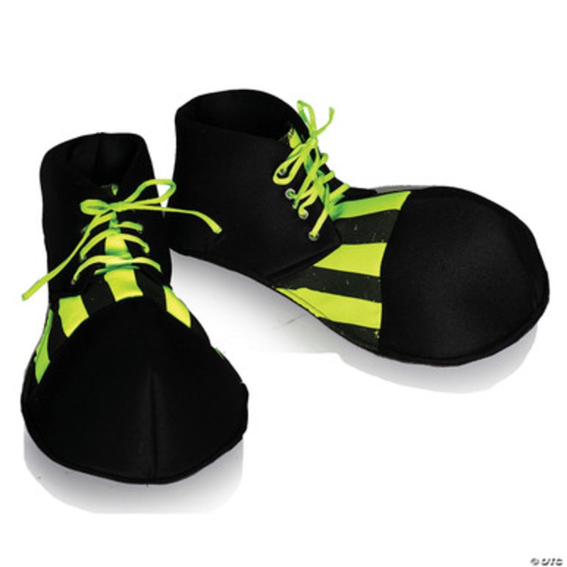 Black light Reactive Clown Shoes Black/Yellow Black/Yellow