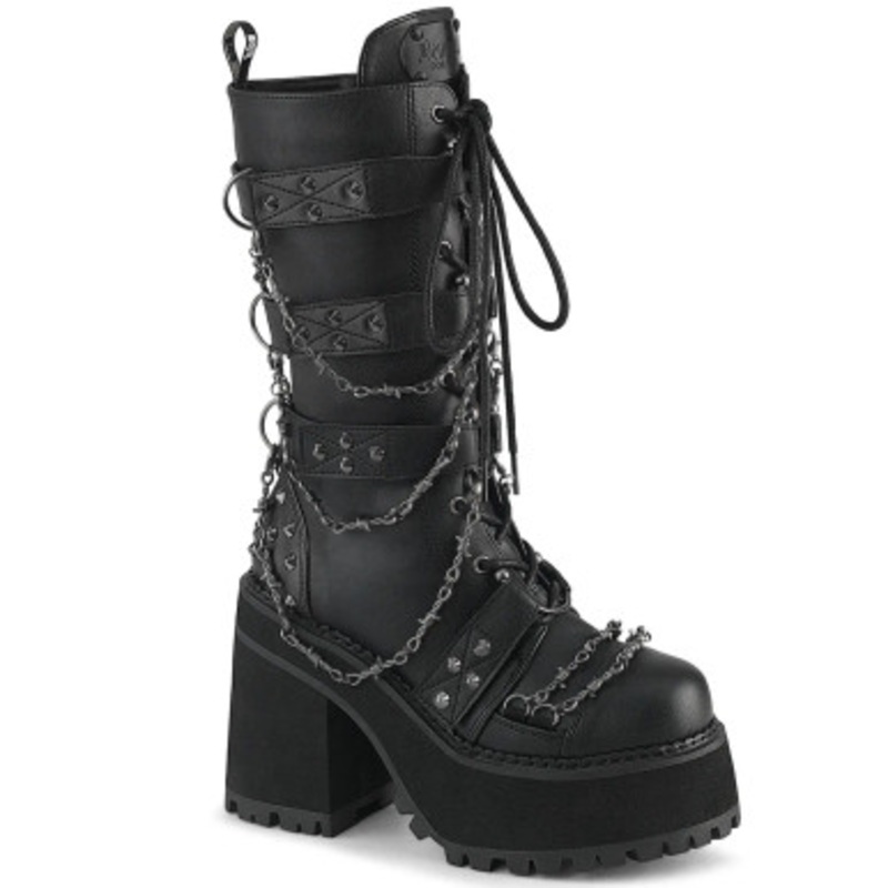 BVL V.Leather 4 3/4" Heel, 2 1/4" PF Lace-Up Mid Calf Women's 6-7 Black